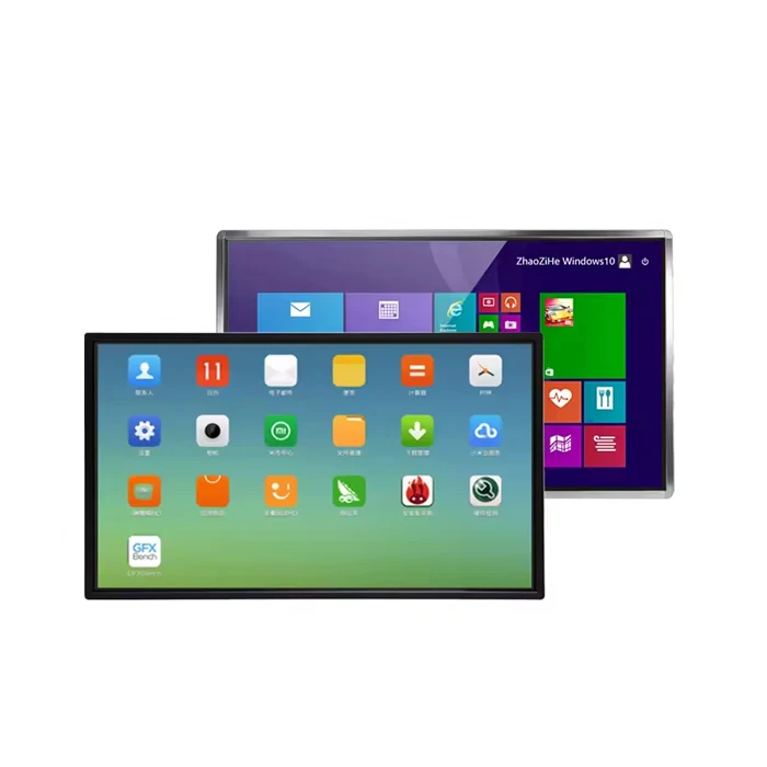 21.5 inch advertising video player android capacitive touch human walking mobile digital lcd billboard backpack type