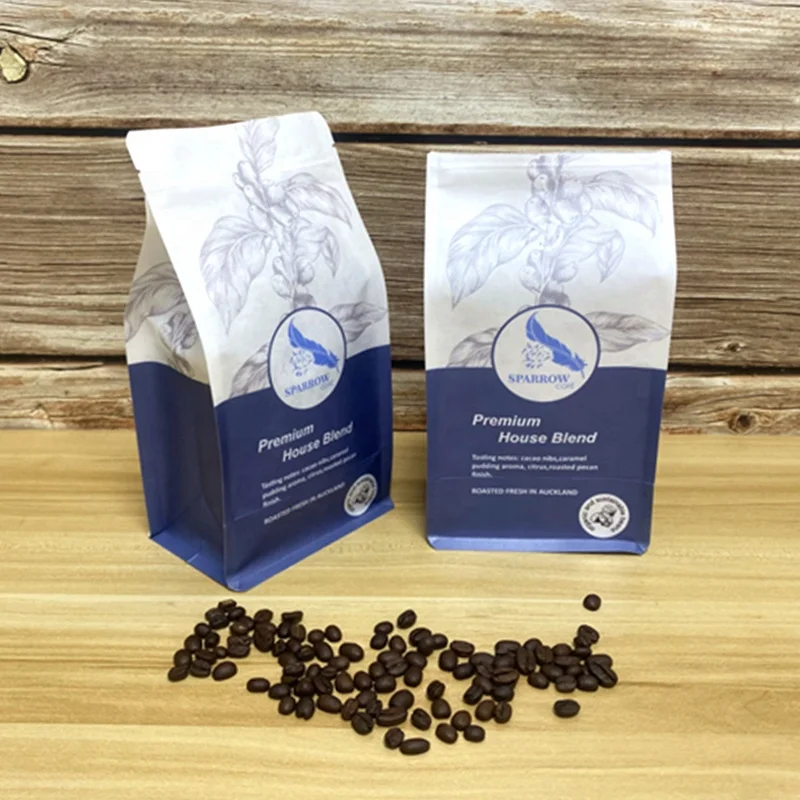 AT PACK eco-friendly coffee packaging 250g 12oz kraft paper coffee beans pouch with ziplock and valve