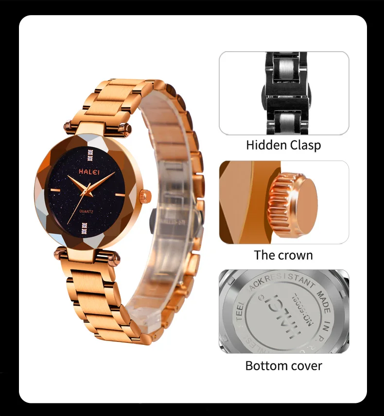 STAR RUDDER 6009L original brand wrist watch for girls fashion excellent quality watch lady female water proof watches