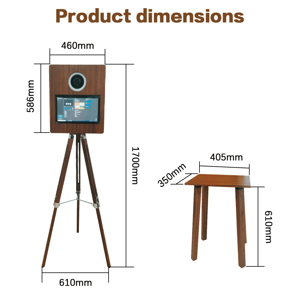 vintage photo booth shell Red Oak Wood Photobooth Real Retro Selfie Photo Booth Dslr Camera booth With Printer