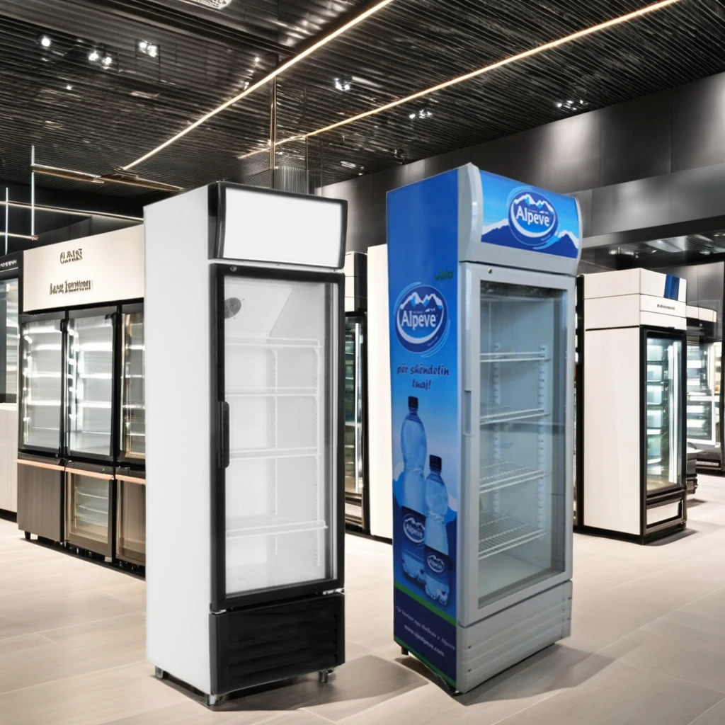 Commercial Single-Door Vertical Glass Door Milk Cooler Freezer Refrigeration Equipment for Drinks Storage