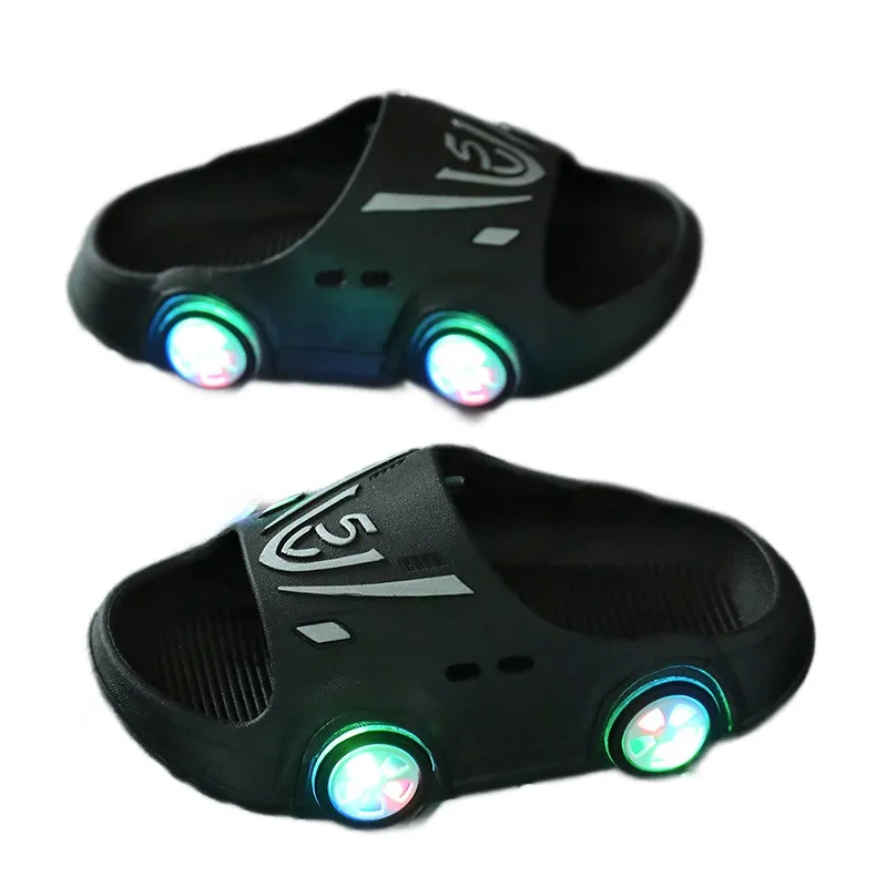 High quality children kids light up slippers boys girls summer indoor outdoor cartoon slippers