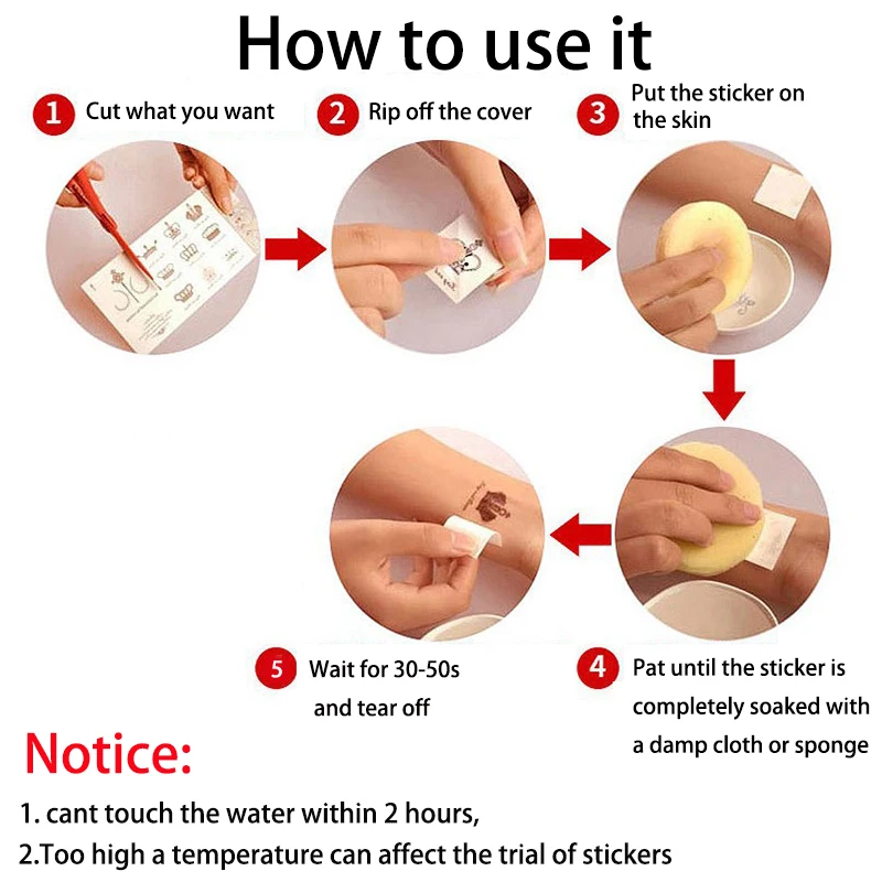 30Pcs/Set No Repeat Temporary Tattoo Stickers Waterproof Tattoos For Women Sexy Arm Clavicle Body Art Hand Foot for Girl Men