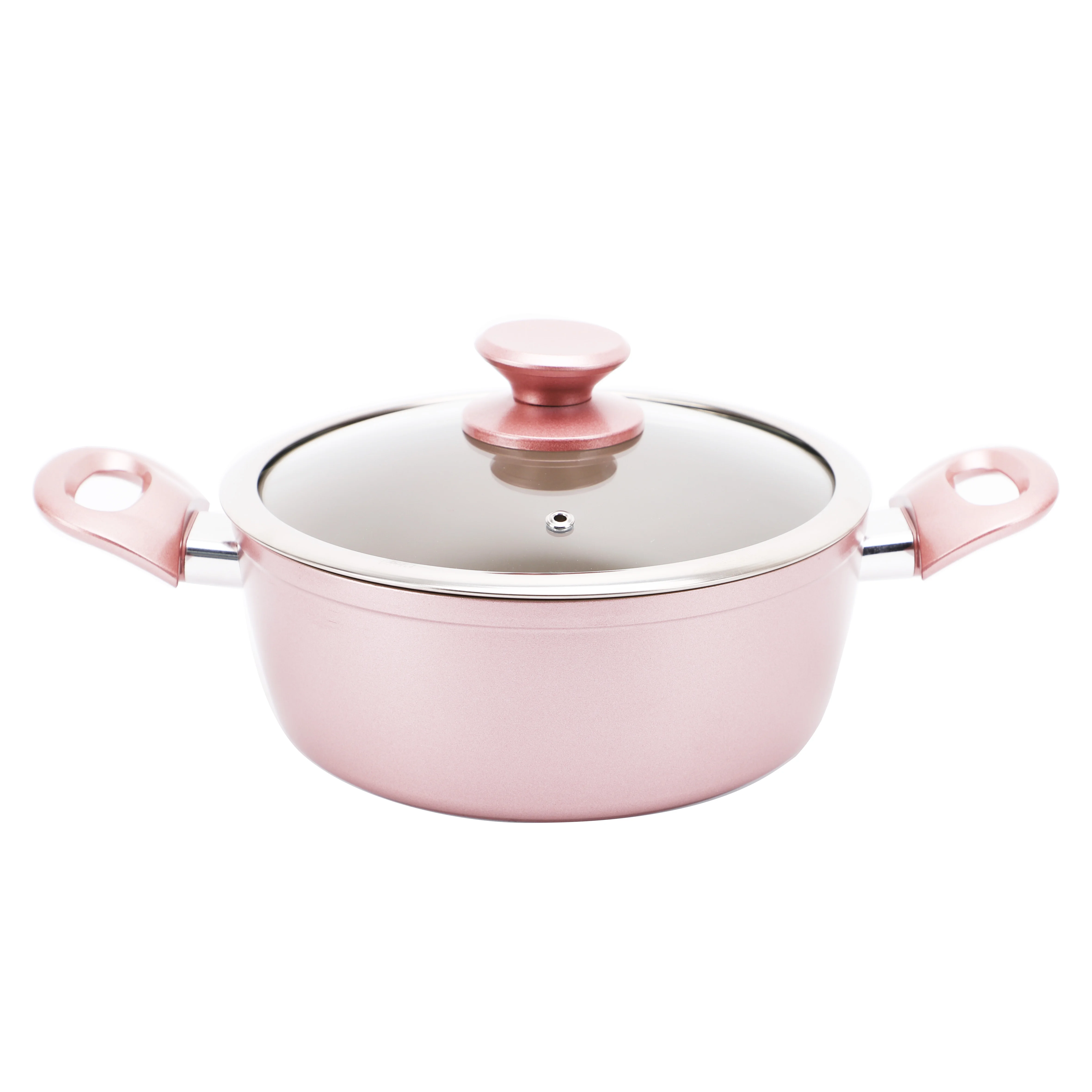 High Quality Kitchen Supplies Nonstick Induction Stock Pots Aluminum Cooking Pots Set with Glass Lid