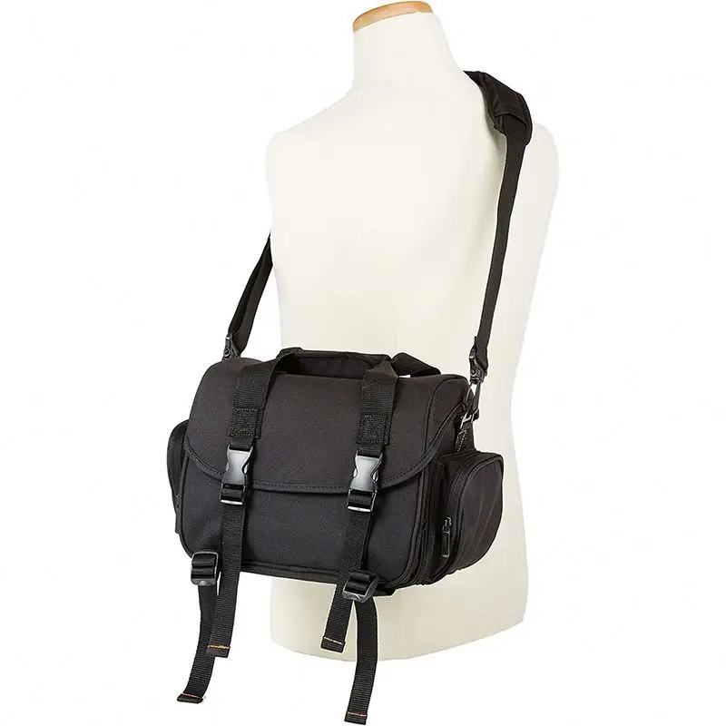 Free Sample Waterproof Canvas Camera Case with Rain Cover for Women and Men Vintage Padded Camera Shoulder Bag