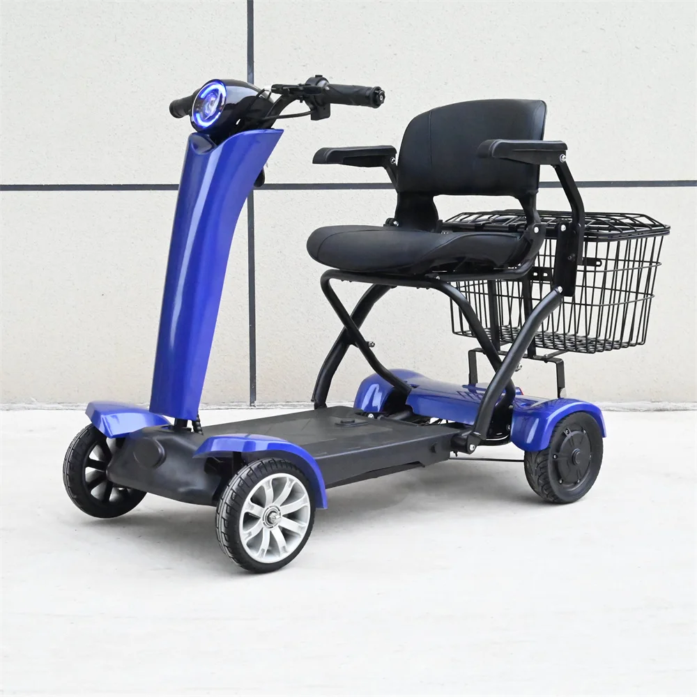 maximum maneuverability automatic folding electric mobility scooter