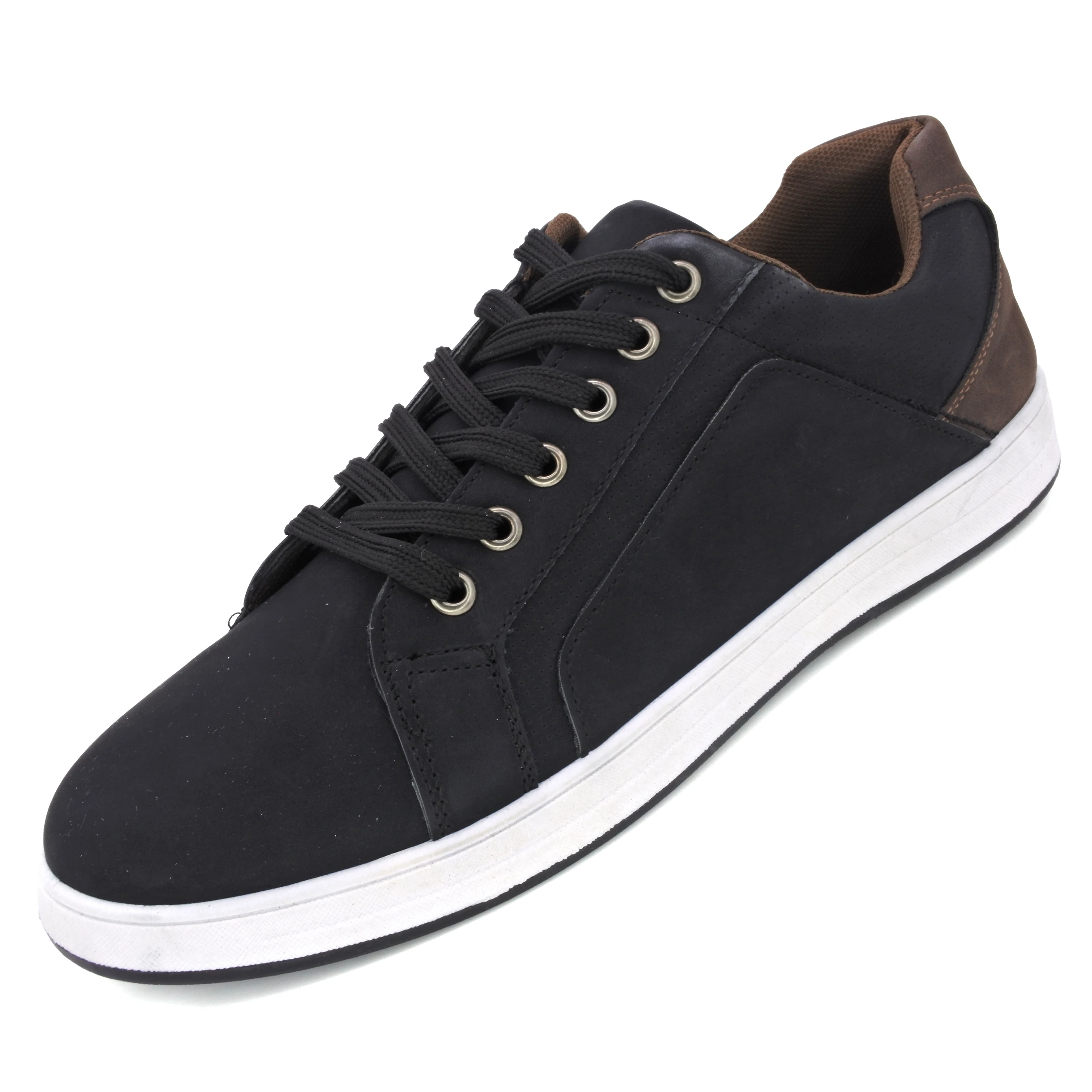 Black/blue/brown popular casual cheap PU upper men shoes with PVC injection outsole