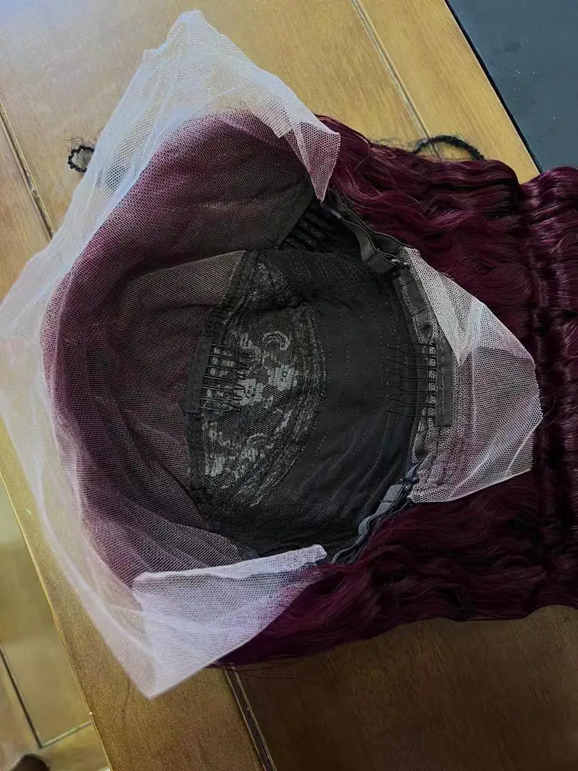 Amara hot selling 28inch deep wave wig human hair vietnamese raw hair wigs burgundy brazilian deep wave wig 13x4 lace human hair