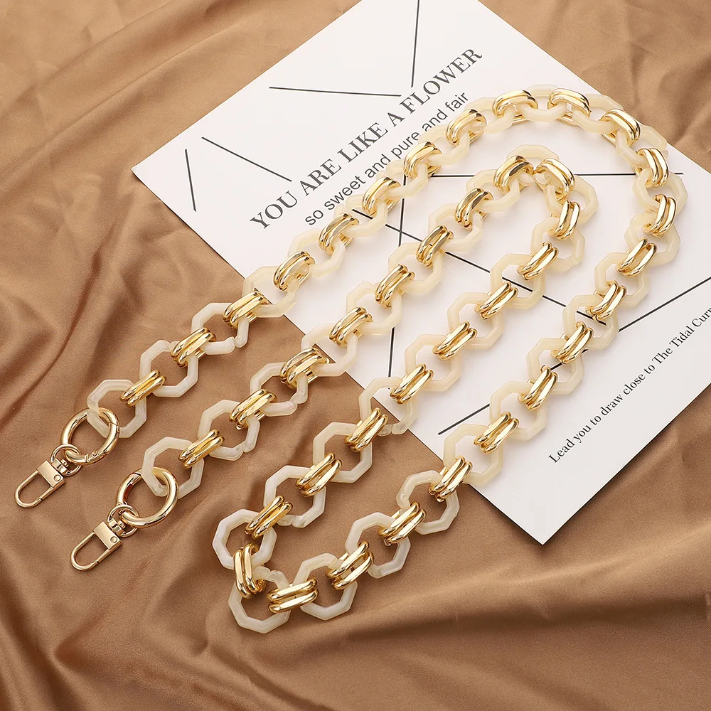 Chunky Bag Chain Handbag Chain Retro Bag Strap Decoration Marble Printed Acrylic Bag Chain