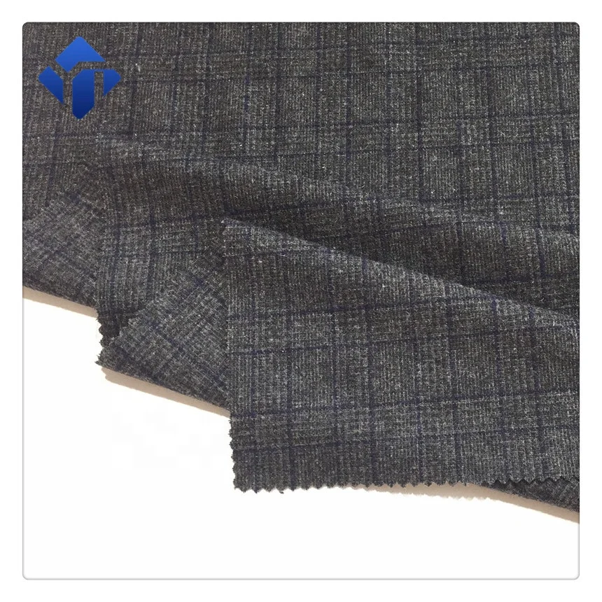 
200gsm and wool polyester cotton blend material check tartan plaid flannel fabric 