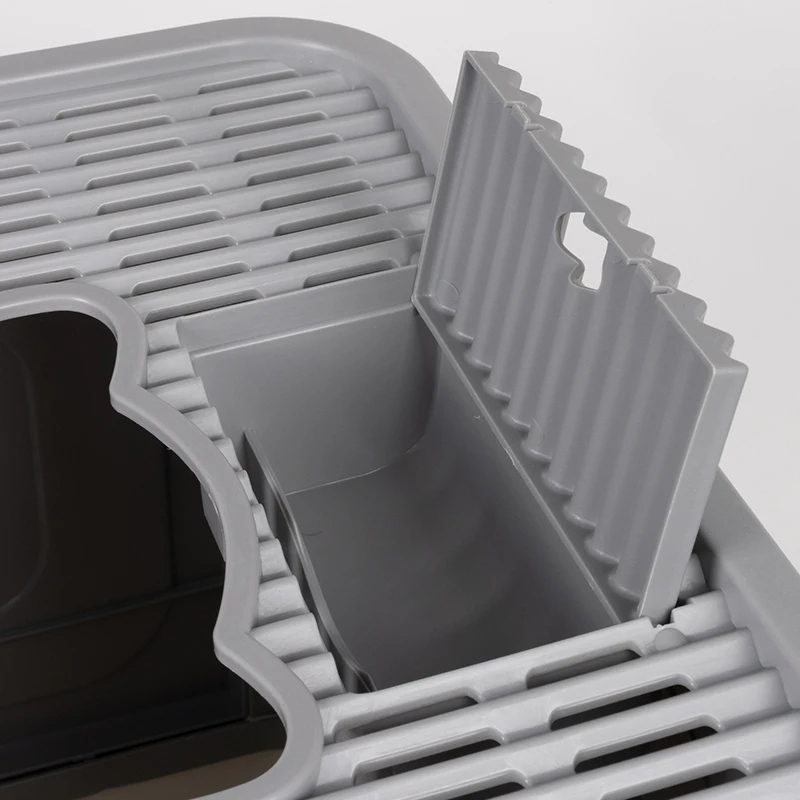 Foldable  Collapsible Plastic Indoor Smart Cat litter Tray Toilet Fully-Enclosed Bentonite Cat Litter Box for Cat