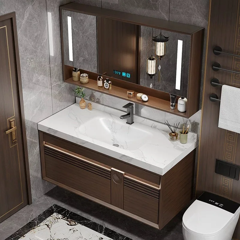 Luxury Home Decor Solid Wood Wash Basin Bathroom Furniture Waterproof Bathroom Cabinets Bathroom Vanity