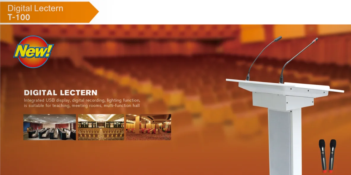  QQCHINAPA Digital Podium Professional Conference Audio Church With Microphone For Meeting
