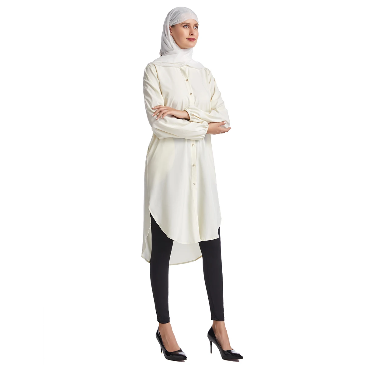 Cheap Muslim Dress Dubai Women Long Casual Blouse Long Sleeve Shirt