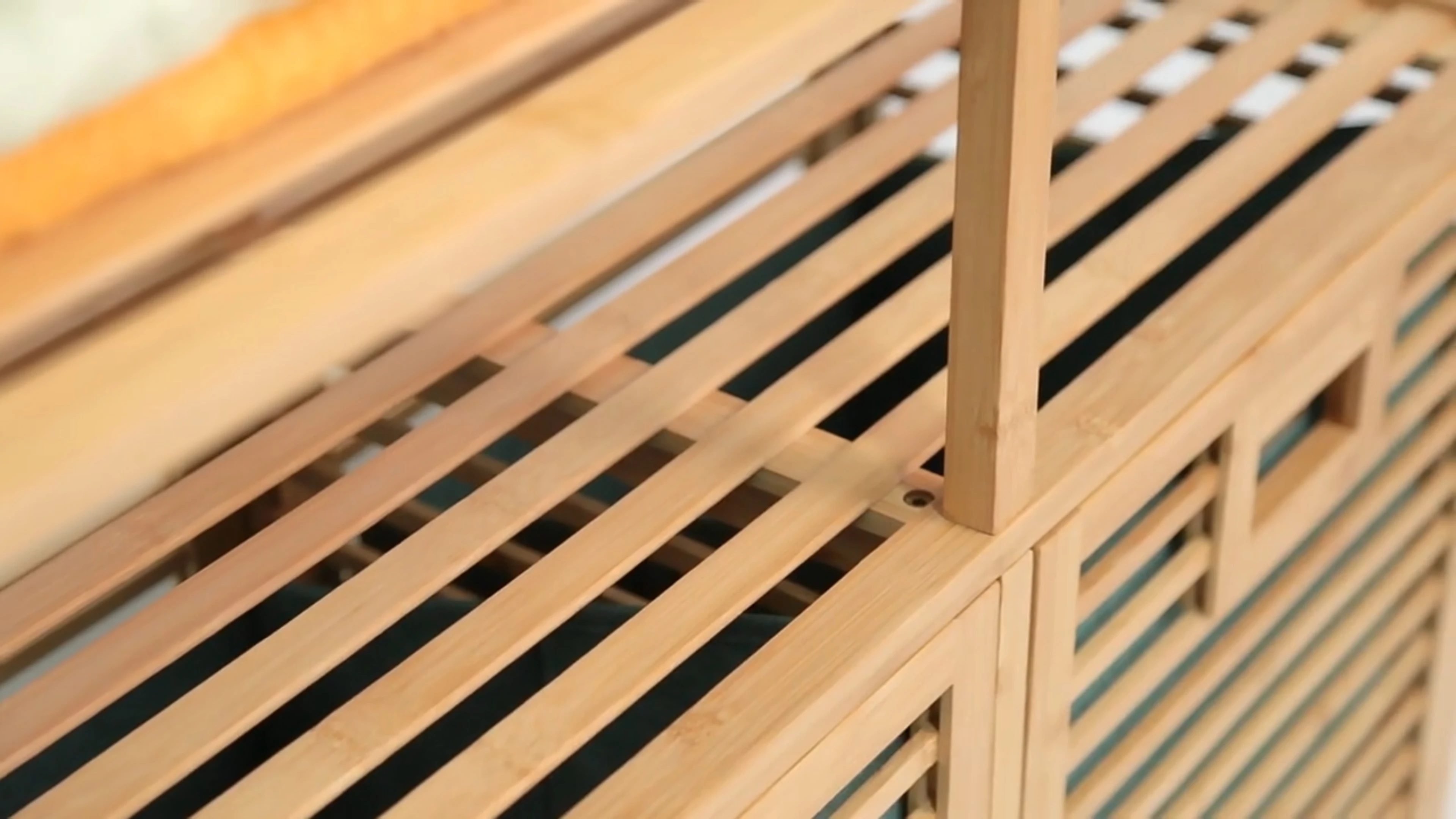 Wholesale Factory Bamboo Organizer Bathroom Shelf Wooden Storage Shelves Dirty Clothes Laundry Basket