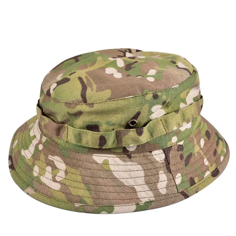 Summer mountaineering fishing camouflage tactical hat outdoor shade round brimmed hat