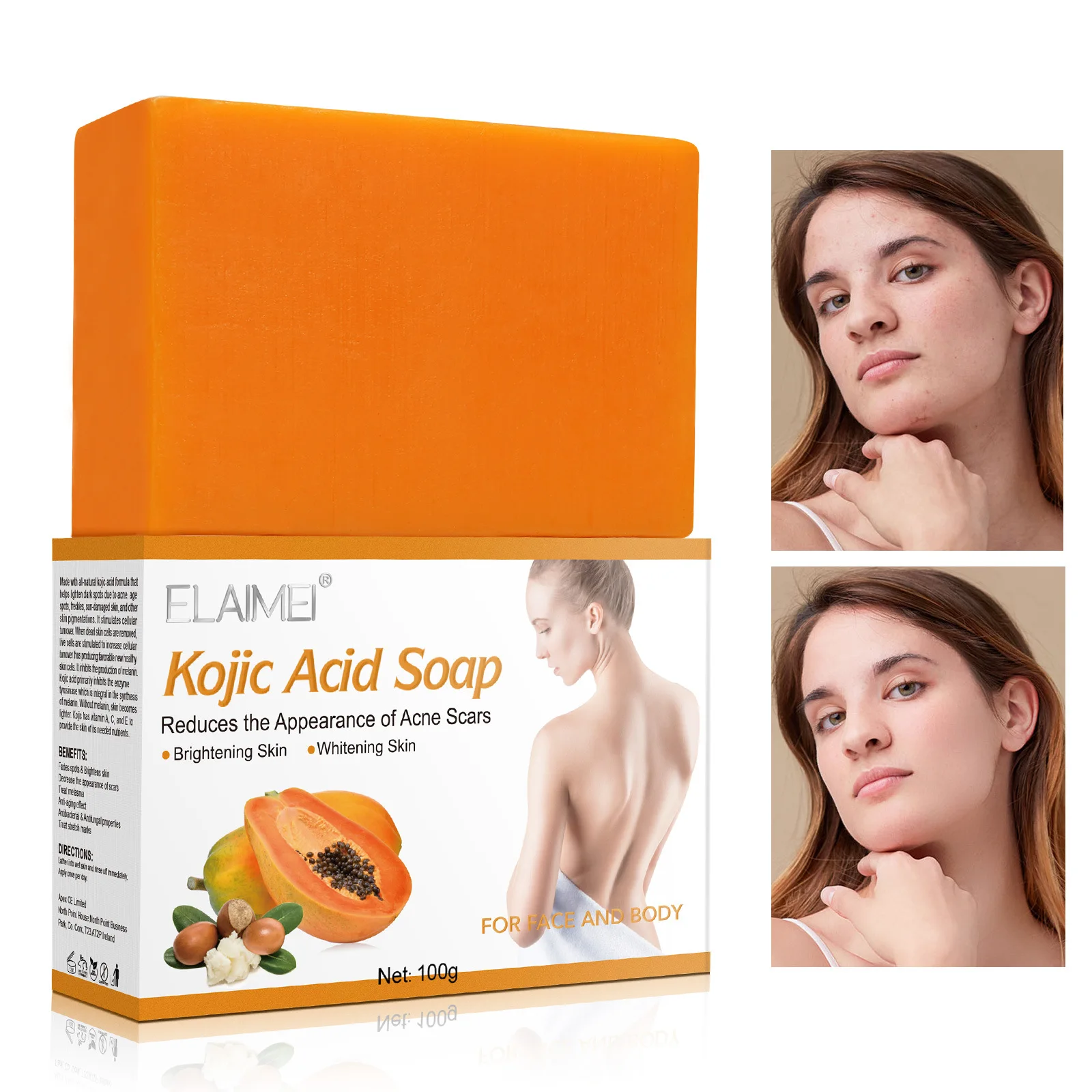 Мыло ELAIMEI kojic acid экстракт папайи сыворотка масло мягкое очищающее увлажняющее мыло 100 г
