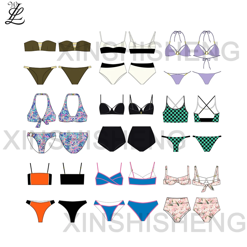 Customized Swimsuit Women Oem Odm Swimsuit Hot Sale Custom Print Swimming Suits Backless Two Piece Bikini For Women