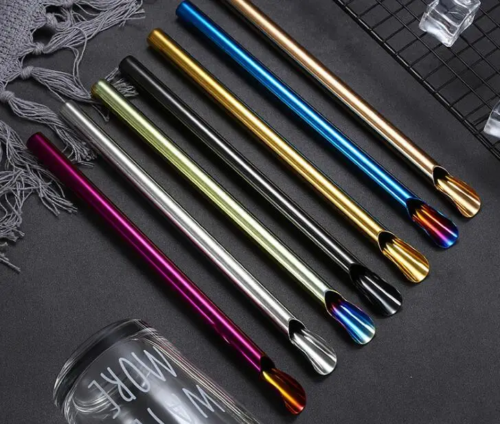 Bubble Boba Tea and Milkshakes Angled Boba Stainless Steel Reusable Smoothie Straw