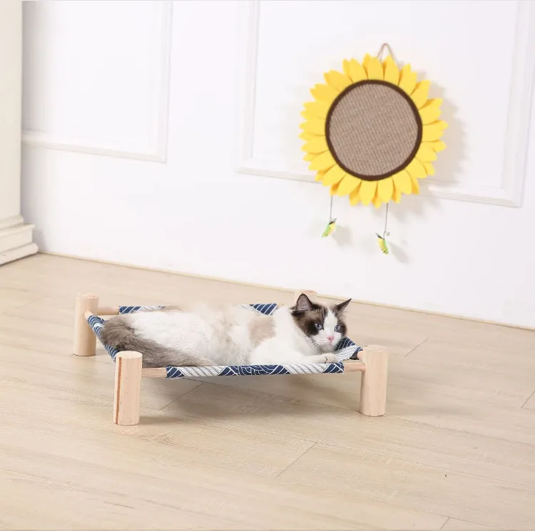 
Meeno Pet Supplies Hot Selling Wooden Travel Cat Raised Dog Bed 