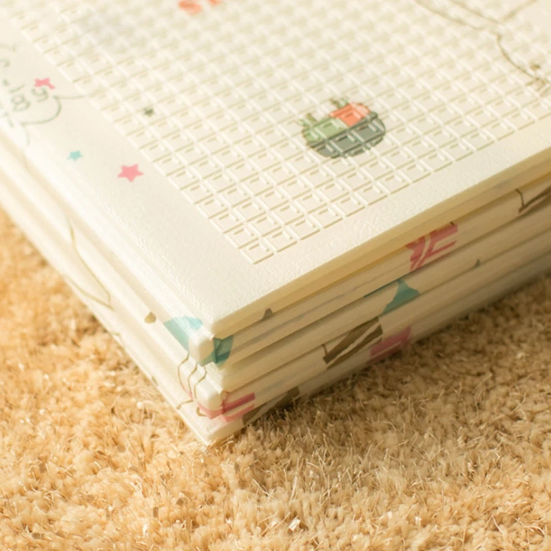 
Eco Friendly Non-Toxic Large Soft Waterproof Folding Baby Crawl Play Mat Double Side Colorful Cartoon Foldable Baby Play Mat 