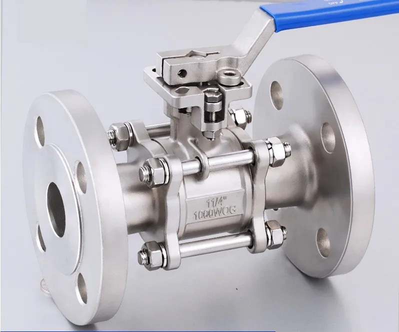 DIN PN16/PN40 304 stainless steel 3PC Ball Valve Flanged End flange ball valve 3pc flanged 3PC ball valve