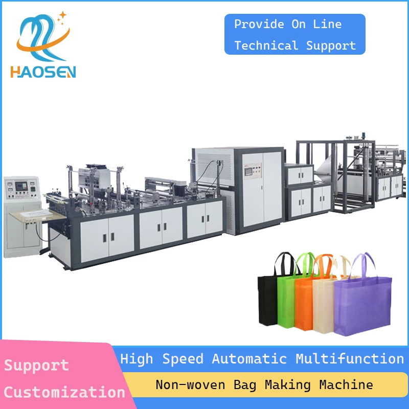 High Quality Full Automatic Spunbond + Polypropylene Film Plastic Zipper Non Woven Fabric Bag Making Machine Price
