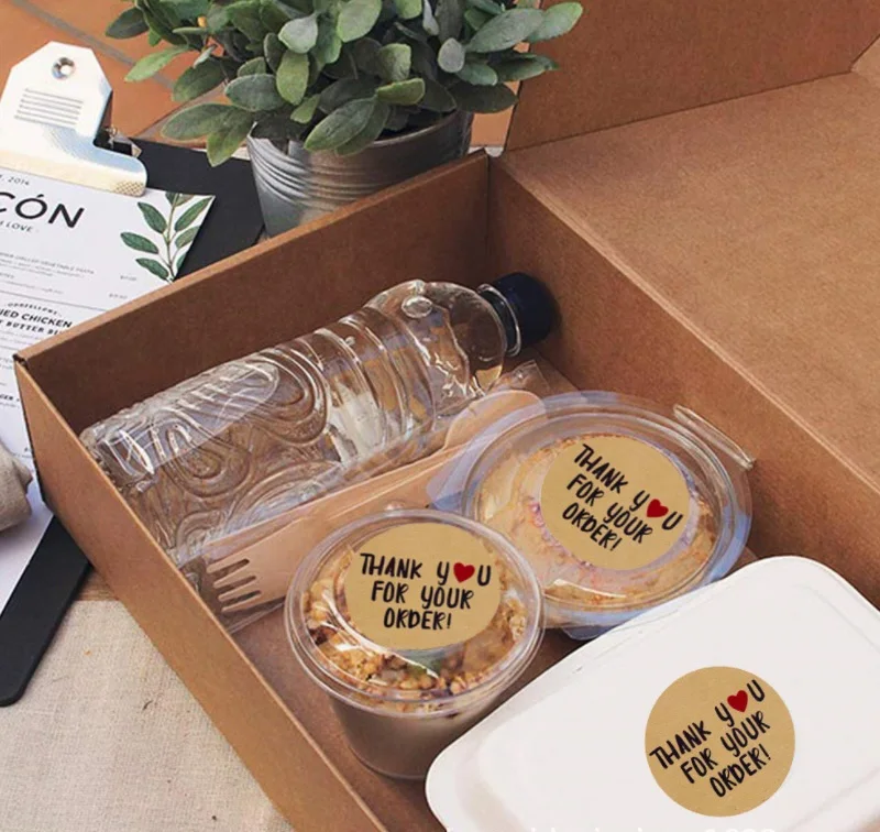 
500pcs/roll custom printing kraft thank you for supporting my small business thank you for your order sticker 