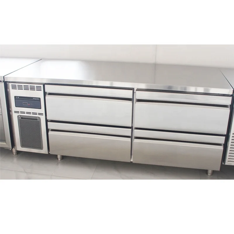 Static Cooling Refrigerator Four Drawers Pizza sandwich prep table freezer