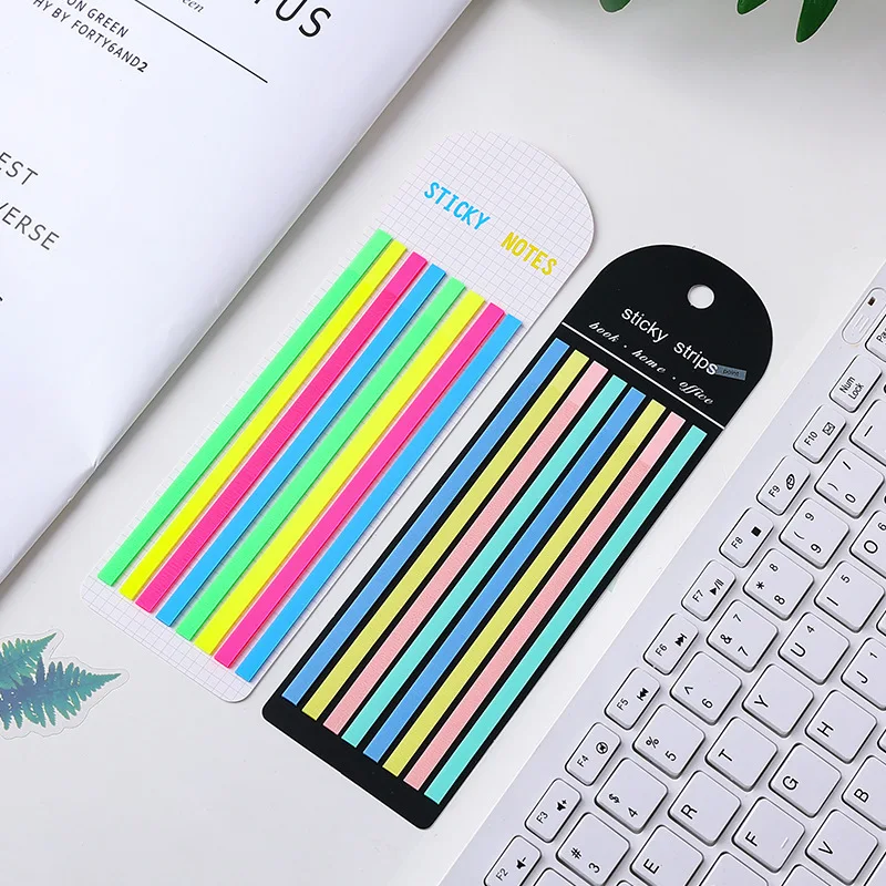 Vintage sticky note paper Morandi and Neon color ins transparent long sticky notes PET extremely fine index stickers