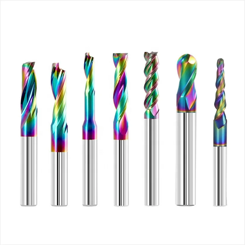 Tungsten Carbide 4 Flute Square Endmill Flat End Mills solid  cnc cut bit carbide end mill