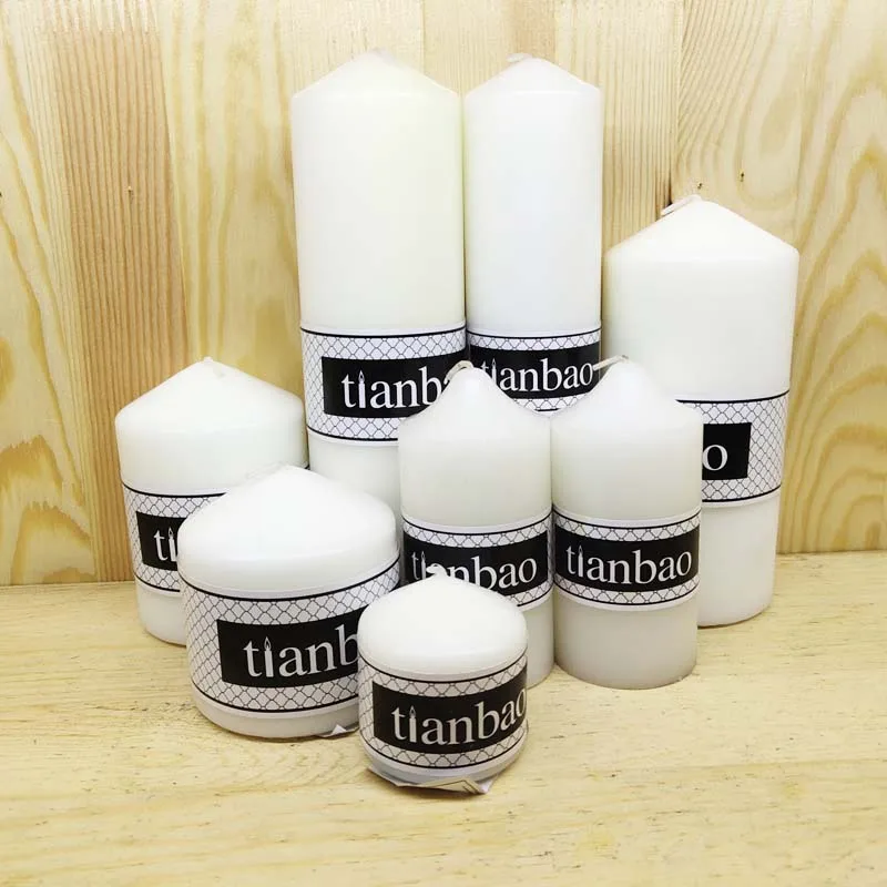 love candle candle manufacturer white pillar  church candle paraffin customized label size packing wholesale promotion