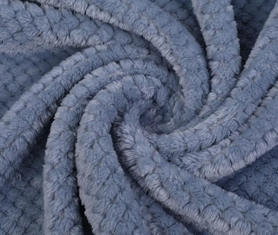 Hot selling Super Soft Warm solid Flannel jacquard Fleece pop corn fabric