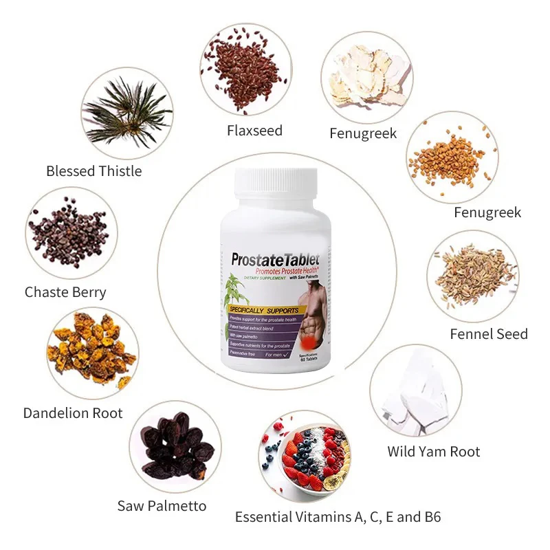 Customized prostate tablets powerful herbal tablets energy booster support male nutritional supplements for men