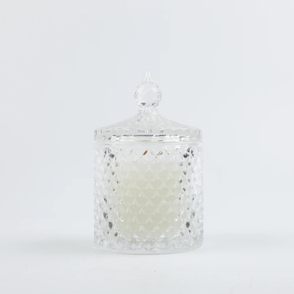 Custom Soy Wax Scented Candle For Home Decorative Glass Candle Gar With Glass Lid