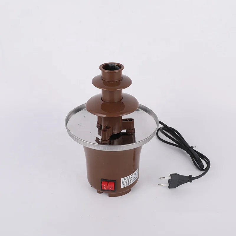 Home Party Mini Chocolate Fondue Fountain Machine 3 Tiers Chocolate Fondue Pot Melting Chocolate Fountain