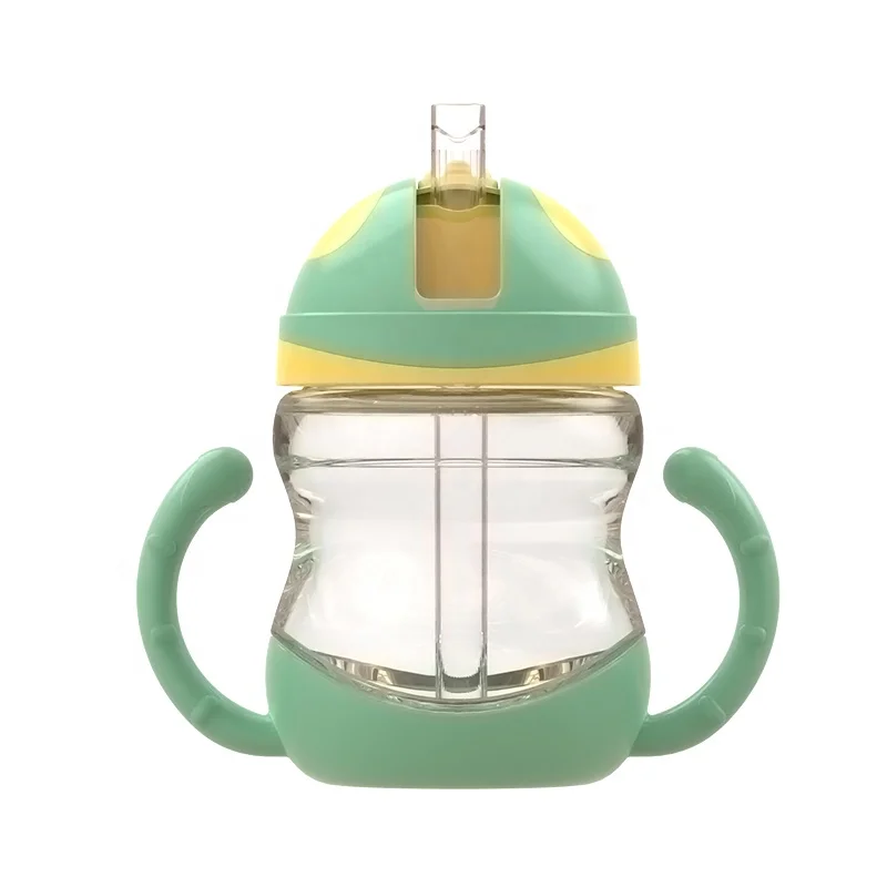 Hot selling OEM Factory 300ML baby water bottle baby training cup PP Plastic baby cup with handle