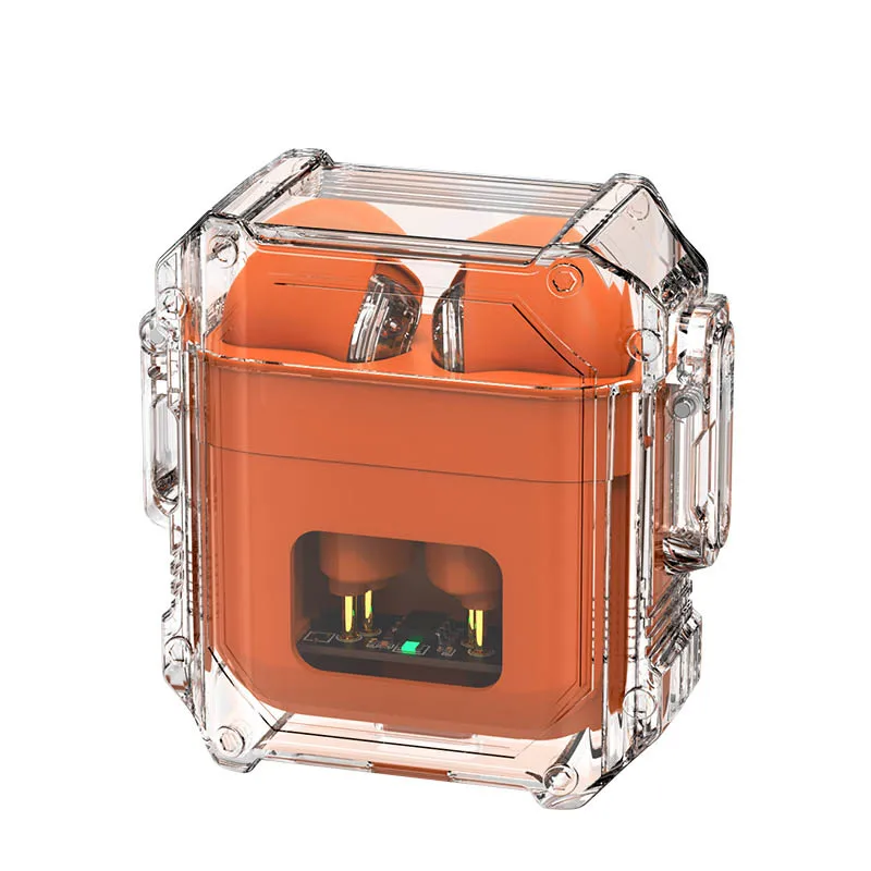 New X3 transparent charging pod touch headset BT HD call game low latency semi-in-ear long battery life