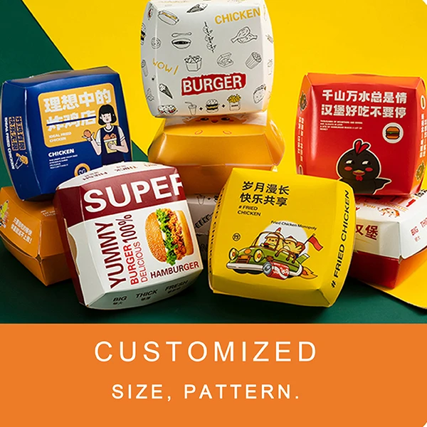 Disposable recyclable kraft paper box snack box food packaging box can be customized