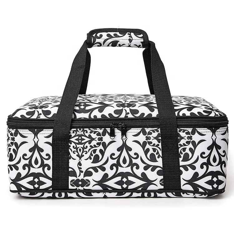 Custom Print Outdoor Picnic Flat Insulation Aluminum Foil Lunch Bag Delivery Pizza Bag Insulated Casserole Dish Carrier Bag