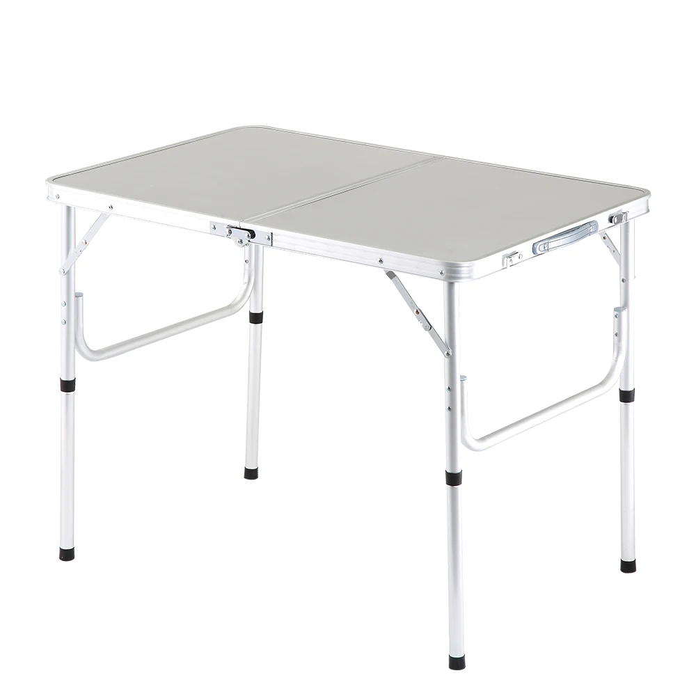 Aluminum Folding Table 3 Feet Adjustable Height, Lightweight and Portable Camping Table, 36x24 Inches