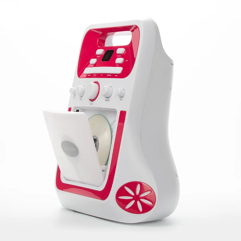 Детская караоке-машина, музыкальный проигрыватель CD/MP3, с 2 микрофонами, соединение CD/BT/MP3/AUX