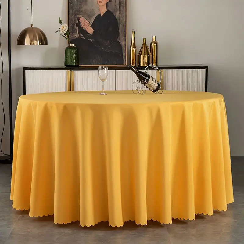 Wholesale White 120-Inch Round Polyester Tablecloth Party Banquet Wedding Tablecover Waterproof Table Cloth