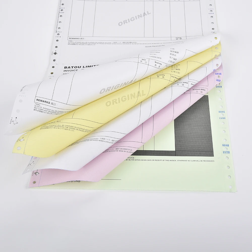 High Quality Computer Form Distinguished Quality Continuous Computer Form Pantone Colour Carbonless Paper For Multi Use