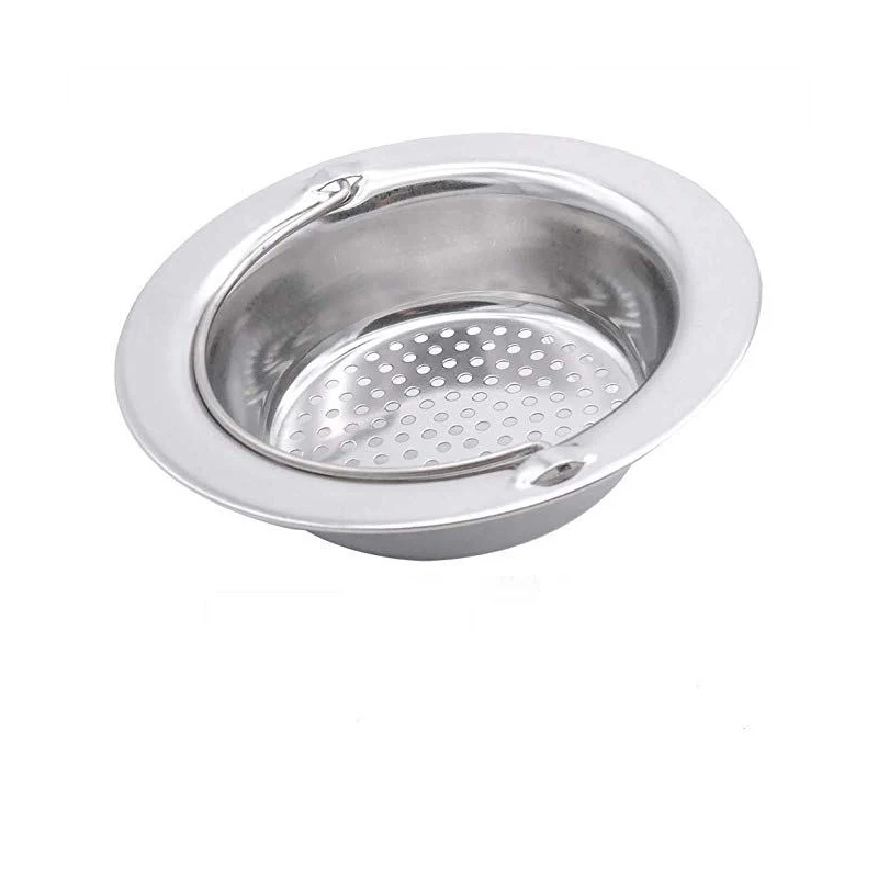 Kitchen Basket Stainless Steel Sink Strainer Food Debris Drain Filter with Handle