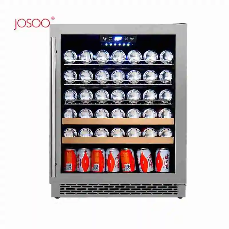49 Bottles Dual Zone Wine Cooler Refrigerator Freestanding Mini Compressor Touchscreen Beverage Coolers Fridges Refrigerator Bar