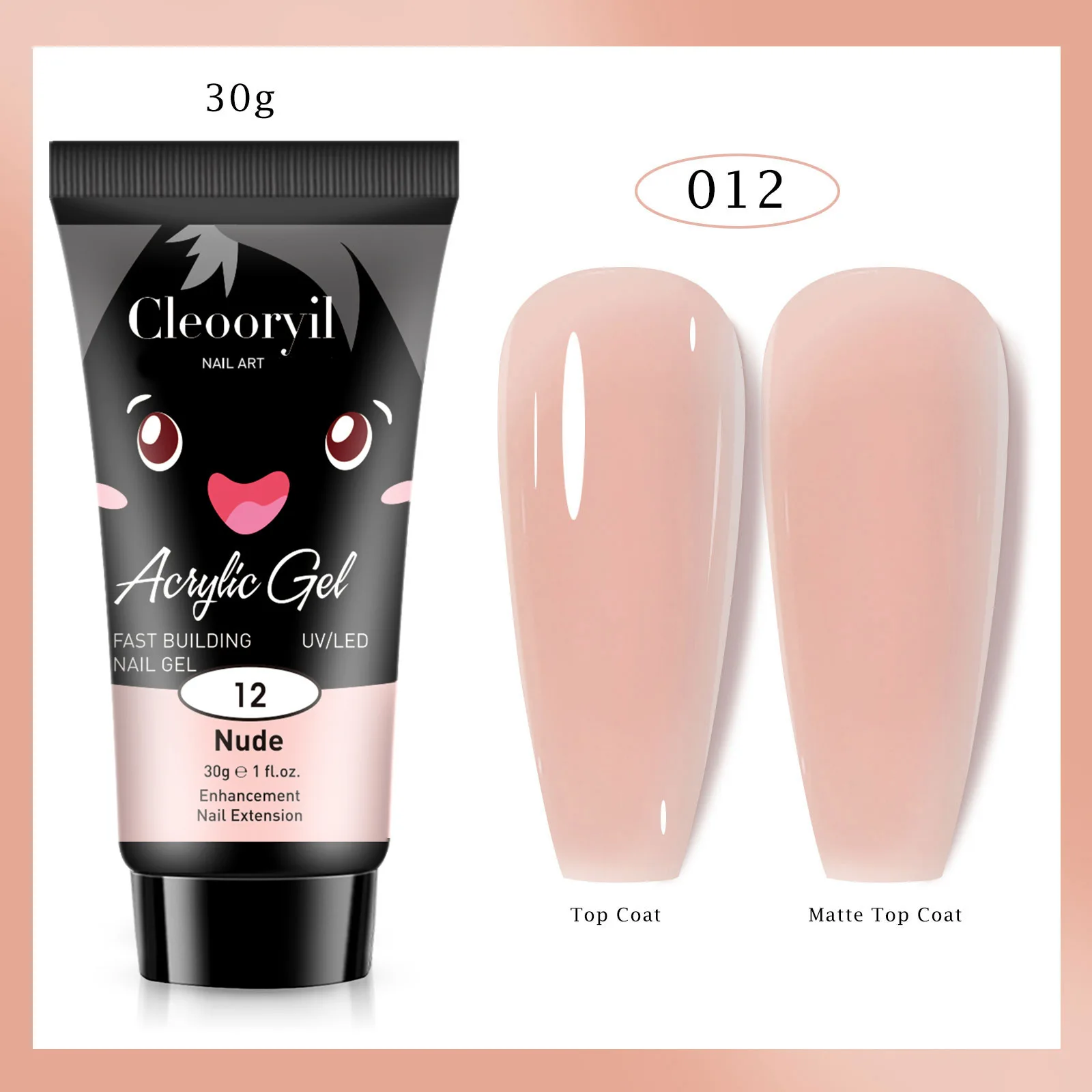 Wholesale Nail Building Gel 30ml Soak Off Led Extension Nail UV Gel Polish Natural Pink Poly Gel