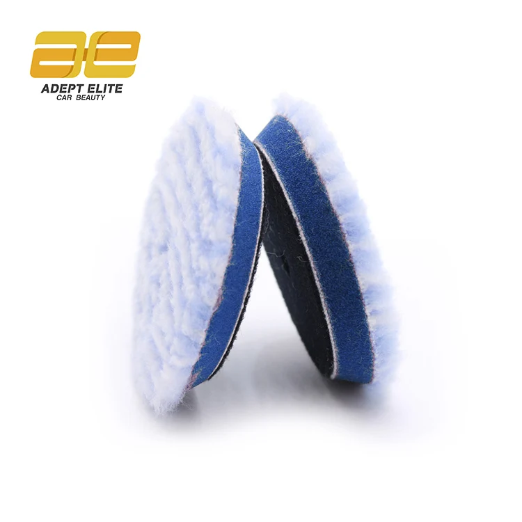 5 inch Light Blue Color 100% Wool Material Auto Polishing Buffing Wool Pads For Car Detailing