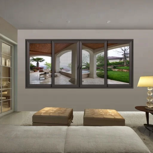 Waterproof Residential Window Tempered Glass Sliding Window High water-repellent edge design Sliding Window