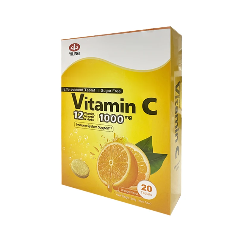 Yiling Vitamin C Effervescent Tablets Whitening OEM Factory  protect bones protect gums